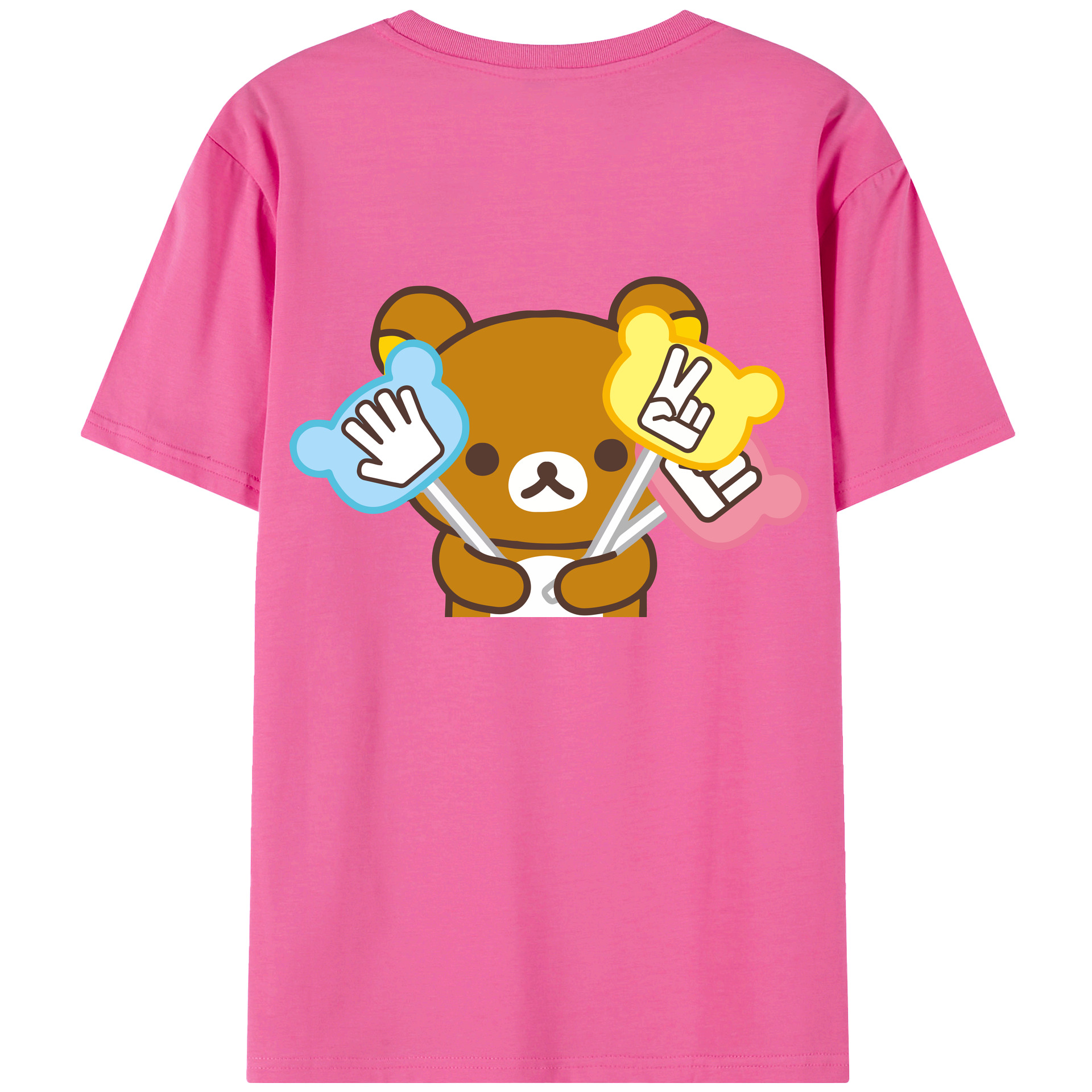 （画像用） リラックマ リラックマ キイロイトリ Rilakkuma Korilakkuma Kiiroitori レディース半袖Tシャツ(バックプリント)